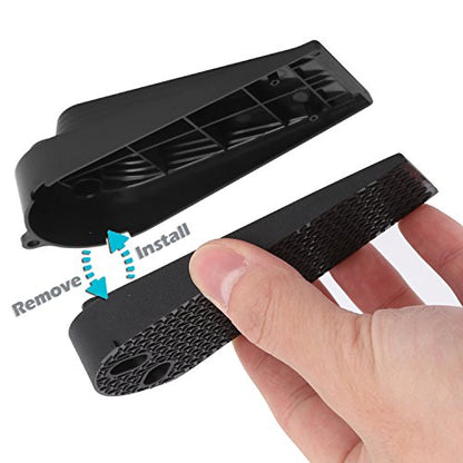4-Pack Premium Door Stoppers with 2-in-1 Soft Rubber & Hard Plastic Design - Heavy Duty Wedge Stops for Floor Gaps, Child & Finger Safety, Fits Carpet/Tile/Hardwood Floors (Black) - size: 4pcs Set