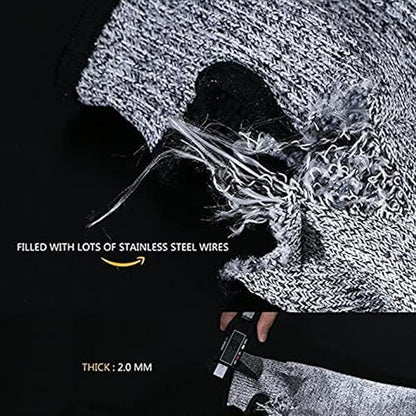 G & F PRODUCTS 100% Kevlar fiber by DuPont Cut Resistant Knit Sleeve, Sold by 6-piece pack - color: Cut Level 5 With Thumslot 18 Inch Grey