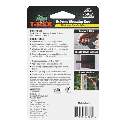 T-Rex Waterproof Mounting Tape, Black (285337)