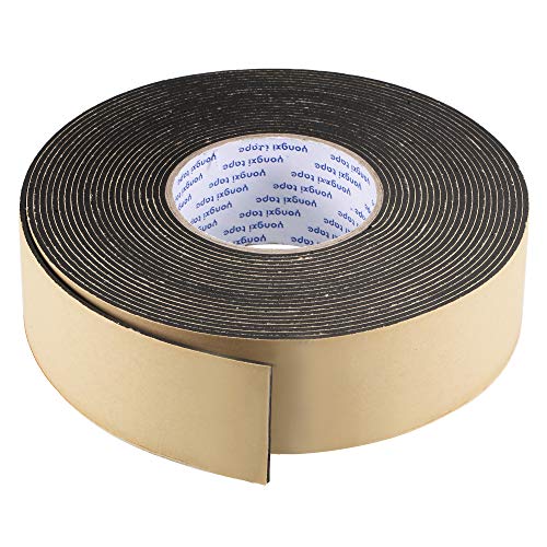 uxcell Sealing Foam Tape 50mm Wide 2mm Thick 10m/32.8ft Long, EVA Self Adhesive Weather Strip for Window Door Insulation - size: 50mmx2mmx10m