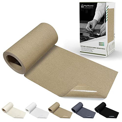 KING MOUNTAIN Canvas Iron on Patch,3"×60",Waterproof 100% Cotton Fabric Repair Patch,Used for Various Sofa,Tent,Clothes,Seats,Suitcases (Camel) - color: Camel, size: Canvas-3"x60"