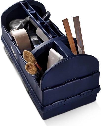 Raaco Open Portable Tool Box Organizer with Handle, Plastic Polypropylene Toolbox with 3 Compartments & Built-in Drawer, Hand-Held Storage Carrier, 55 lb Load Capacity - style: Open