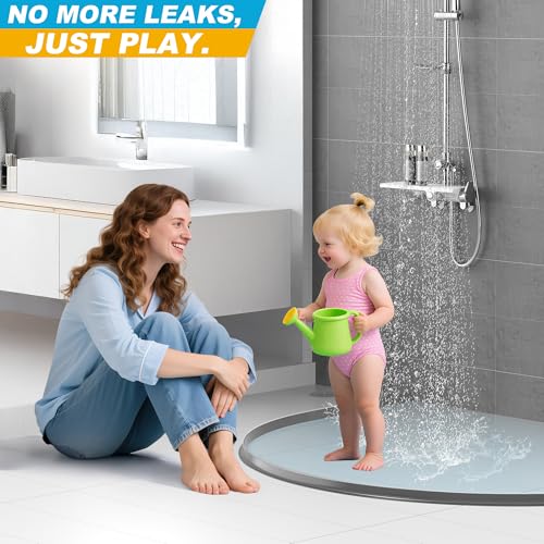 98Inch Shower Threshold Water Dam, Self-Adhesive Silicone Shower Barrier Water Stopper Shower Door Bottom Seal Strip Shower Splash Guard for Bathroom Kitchen Bathtub - color: Gray, style: 98 inch