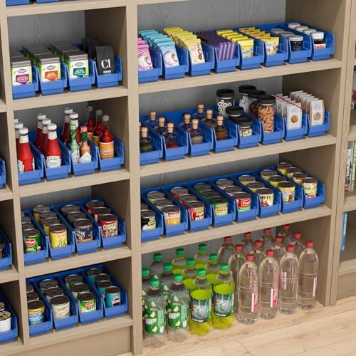 Akro-Mils 30120 Plastic Shelf Bins, Heavy Duty Storage Bins for Garage, Closet, and Drawer Organization, 12" x 4" x 4", Clear, 24-Pack - color: Clear