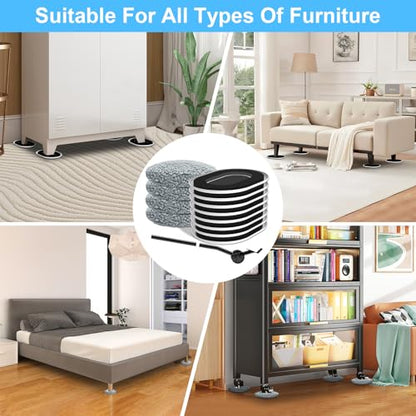 Furniture Sliders for Hardwood Floors: Multi-Surface 3-in-1 Furniture Movers Sliders - Moving Pads with 8PCS Carpet Sliders+4PCS Hard Floor Socks+1 Lifter - Protect Floor and Easily Move Furniture - size: 5.8*4.3in Oval 8+4+1Pack
