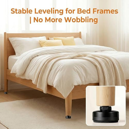 4 Pack Adjustable Furniture Feet Table Levelers with T-Nuts and Felt Pads 3/8" Thread Adjustable Furniture Leveling Feet Heavy Duty Leg Risers Chair Leg Extenders for Height Table Chair Cabinet Desk
