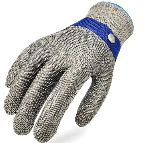 2.0 ANSI A9 Cut Resistant Gloves Stainless Steel Mesh Metal Wire Glove Durable Rustproof Reliable Cutting Glove for Meat Processing, Food Cutting (Medium - size: Medium (Pack of 1)