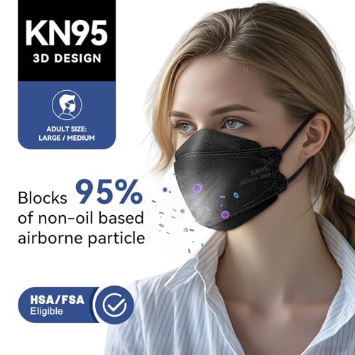 KN95 Face Mask Disposable Adults - 100 Pack 5 Layer Protection Adjustable KN95 Mask Breathable Comfortable Respirator Women Men KN95 Face Mask Individually Wrapped