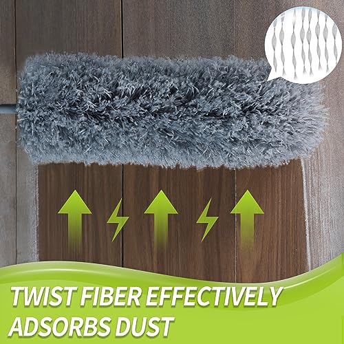 IVYROLL Cobweb Duster with Extension Pole, Spider Web Brush & Ceiling Cleaning Kit, 100" Microfiber Feather Duster Cleaner with Washable Head for Ceiling Fan, Furniture, Home - color: Set A: Spider Web Brush & Ceiling Duster