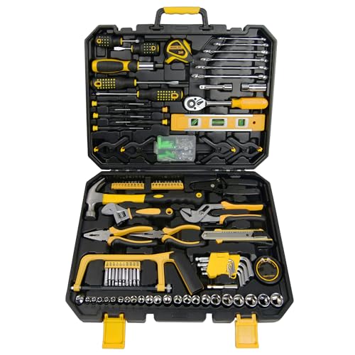 Start Pro 237-Piece Household & Auto Repair Tool Kit - General Hand Tool Set with Screwdrivers, Sockets, Wrenches & Plastic Storage Case, Portable for DIY