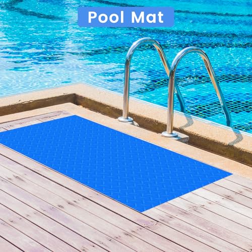Swimming Pool Ladder Mat, Protective Non-Slip Swimming Pool Step Pad Protective Ladder Pad with Texture for Above Ground Swimming Pool Ladder Pad (16x36 inches)