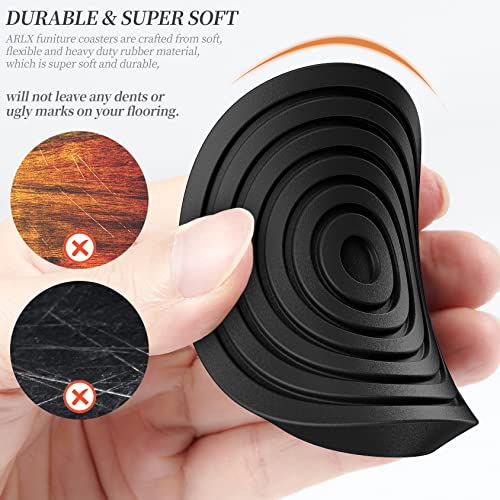 Furniture Coasters,Caster Cups,Furniture Leg Protectors 2.5 Inch 4pcs Rubber Pads no Slip for Hardwood Floors Black - size: 2.5 inch
