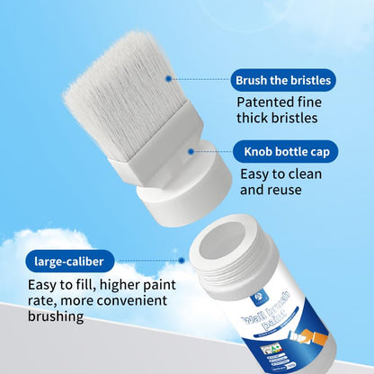 Small Brush Wall Repair Tool with White Paint - Eco-Friendly Latex White Paint & Touch-Up Brush Set, Best for Removing Wall Stains & Graffiti