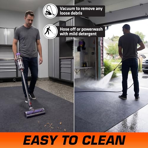 Armor All Garage Floor Mat (17' x 7'4"), Waterproof Garage Flooring, Absorbent, Premium Oil Spill Resistant Garage Pad, Durable, Protects Surfaces (Includes Double Sided Tape) (USA Made) - size: 17' x 7'4" (Rectangular)