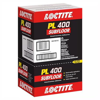 Loctite PL 400 Subfloor Heavy Duty Adhesive, 28 fl oz, 12, Cartridge - size: 12 Pack/28 Ounce