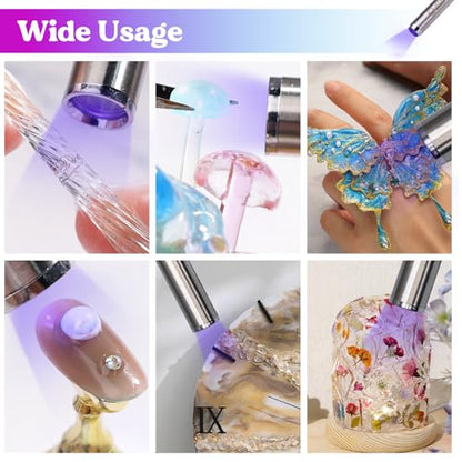 LET'S RESIN UV Resin Kit with Light, Bonding&Curing in Seconds, 30g UV Resin with Flashlight for Welding, Jewelry UV Glue Adhesive for Plastic Repair, Glass Light, Craft Decor
