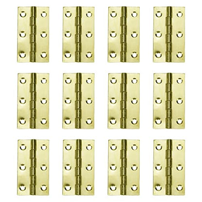 Antrader 2" Gold Folding Butt Hinges Mini Cabinet Hinges with Screws for Cabinet Drawers Jewelry Box, 12 Pack - color: Gold, size: 2" x 1.1", 12pcs