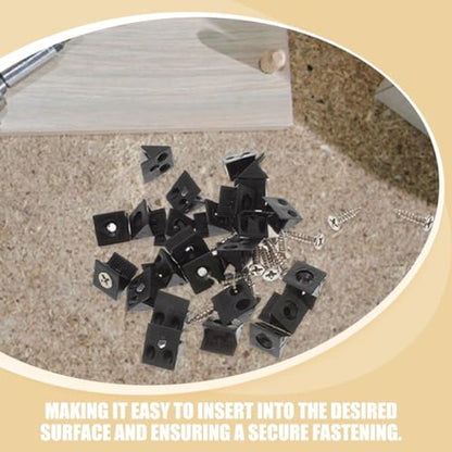 Uonlytech 100Pcs Repair Kit with Angle Wedges and Resistant Screws for Furniture Reinforcement and Easy Installation with Corner Braces