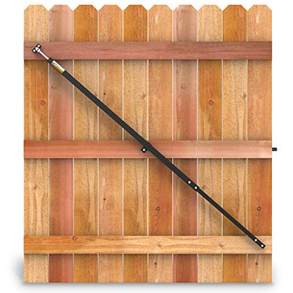 8' Telescopic Gate Brace - Wood Privacy Fence Anti Sag Gate Kit - Gate Hardware Kit for Outdoor Wooden Fence Gates, 1 Patented USA Made Brace (8' Telescopic (52" - 96"), Black) - size: 8' Telescopic (52" - 96")