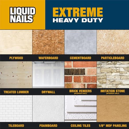 Liquid Nails Extreme Heavy Duty Construction Adhesive - color: White, size: 28 Ounce, style: Extreme Heavy Duty