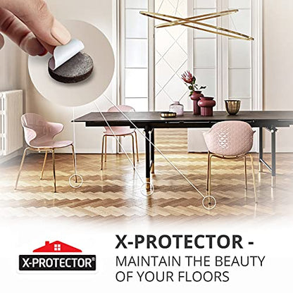 Felt Furniture Pads X-PROTECTOR - 48 Premium Floor Protector Chair Felts for Feet Wood Floors Best Hardwood Protect Your Hard Floors! (Brown) - size: 48 PCS 1" Brown, Round