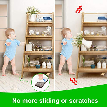 Rectangle Non Slip Furniture Pads 8 Pieces 1x2 inch, Anti Slip Rubber Furniture Pads, Furniture Grippers for Hardwood Floors, Rubber Furniture Feet, Furniture Stoppers to Prevent Sliding - size: 8pcs Rectangle