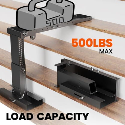 Foldable Ladder Leveler Pro+ - Adjustable 11-18" H & 17-31.5" L Platform for Stairs, 500LB Capacity, Fits <30" Foot Spacing (Black) - color: Black