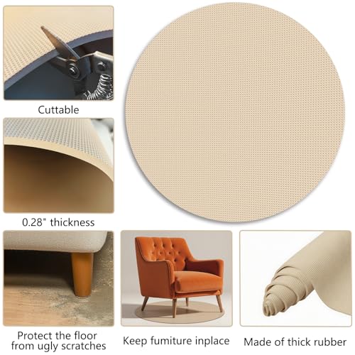 Round Recliner Floor Protector Recliner Pads Swivel Chairs Recliners Rug for Floor Circle Anti Slip Furniture Pads Rubber Non Skid Furniture Gripper Mats - size: R-Camel-S-27.5"