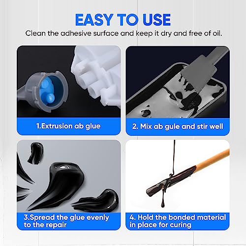 Vicpricme Plastic Glue Black,2 Part Epoxy Glue, 1.76oz Syringe, Waterproof Plastic Weld Adhesive, can Bond Metal, Plastics, Wood, Ceramics, is The Best Golf Club Epoxy Resin Crack Repair Glues (1) - size: Black 1pcs