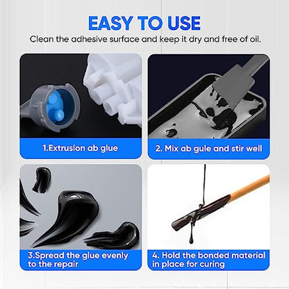 Vicpricme Plastic Glue,2 Part Epoxy Glue Black, 1.76oz Syringe, Waterproof Plastic Weld Adhesive, can Bond Metal, Plastics, Wood, Ceramics, is The Best Golf Club Epoxy Resin Crack Repair Glues (3) - size: Black 3pcs