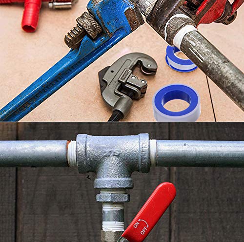 Teflon Plumbers Tape 5 Rolls 1/2 Inch(W) X 520 Inches(L),Pipe Sealing & Plumbing Thread Tape,PTFE Water Sealant Seal for Shower Head - color: 5 Rolls
