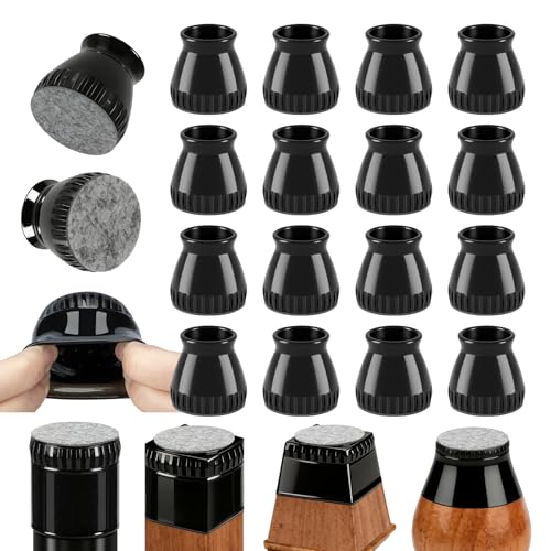 24 Pcs Silicone Chair Leg Floor Protectors & Furniture Sliders for Hardwood Floors - Felt Pads for Chair Legs Anti-Scratch Noise Reduction Furniture Pads Chair Feet Protectors Fit 1.3" to 1.97" - color: Black（24pcs）, size: Universal L