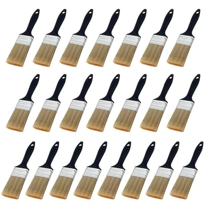 22 Pieces 2 Inch Paint Brush,Flat Paint Brushes Professional Paint Tools with Treated Plastic Handle for DIY Paint,Furniture,Deck,and Wall Trim