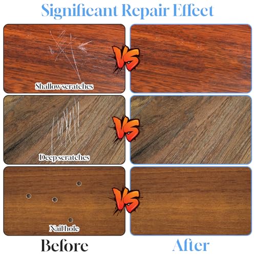 30+2Pieces Wood Filler Sticks, 30 Colos Wood Filler Putty Wax Crayons Furniture Repair Kit Putty Stick for Baseboard Cabinets Furniture Floors(with 2 Scrapers)