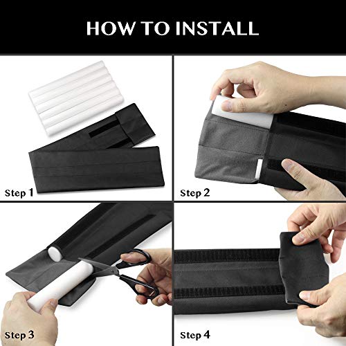 Waterproof Twin Door Draft Stopper Adjustable Size 30" to 36" Weather Stripping Noise Blocker Window Breeze Blocker - color: Black, size: 2 inch