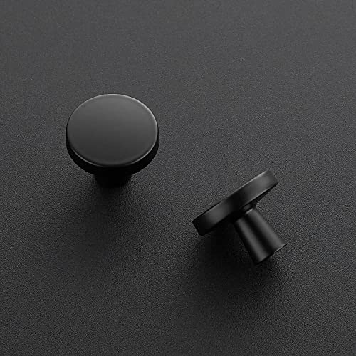 Ravinte 25 Pack Drawer Pulls 1-1/4 Inch Kitchen Cabinet Knobs Solid Round Dresser Drawer Knobs Matte Black Dresser Knobs Drawer Knobs Simple Cabinet Hardware for Cupboard Drawer Pulls - color: Matte Black