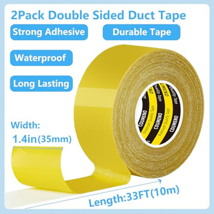 Double Sided Tape 1.4inX33FT Heavy DutyClear Fabric Tape for Carpet Rug Mounting Cloth Adhesive Removable for Home Office Craft - size: 1.4inx33ft