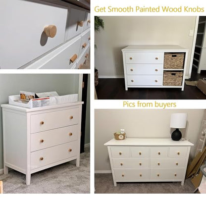 16PCS Wood Knobs Flat Top Round Cabinet Knobs Natural Wooden Dresser Drawer Pulls (Diameter: 35mm/1.38 inch, Height: 25mm/0.99 inch) - color: Flat Top Natural, size: 16 Pieces