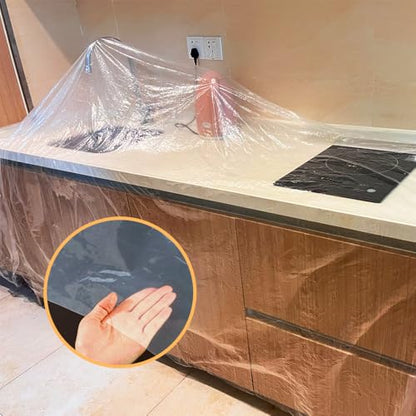 TopSoon Drop Cloth and Plastic Sheeting, Household Vacuum Cover (1 mil, 9FT x 12FT) - size: 9FT x 12FT