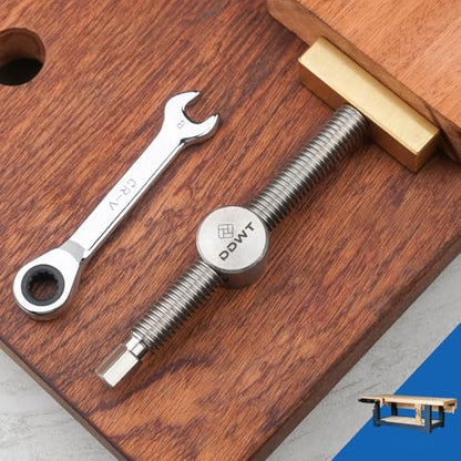 2 Pack Bench Dog Clamp 3/4 Inch Dog Hole Clamp Woodworking Adjustable Workbench Stop Stainless Steel Brass (19mm)