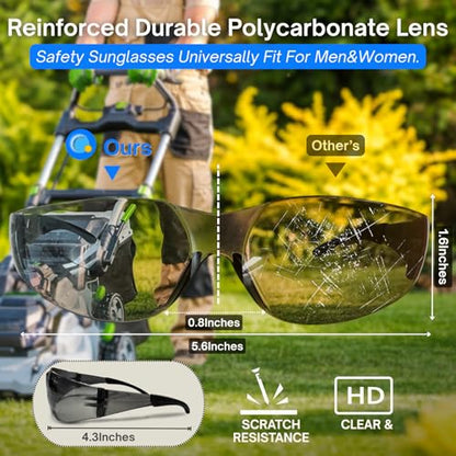Safety Glasses Ansi Z87.1 Clear Safety Glasses Bulk Impact Scratch Resistant Lens Protective Eyewear for Men Women - color: 36pcs Gray