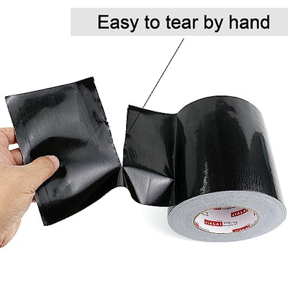 Wide Duct Tape, Industrial Grade 30Yards (90 ft) Wide 6'' Tape Duct, 9 Mil Heavy-Duty, Waterproof, Strong, Flexible, No Residue, for Crafts & Home Improvement (Black, 6'' x 90ft) - color: Black, size: 6'' x 90ft