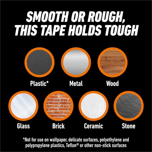 Gorilla Invisible Hold Mounting Tape, 1" x 150" (Pack of 2), Clear Double Sided Tape for Strong, Permanent Indoor & Outdoor Hanging - size: 2 - Pack