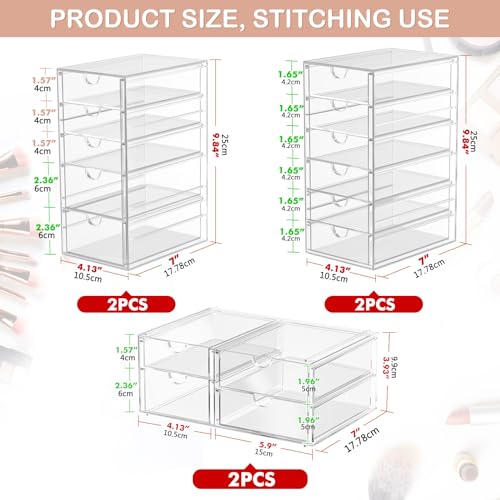caktraie Makeup Organizer Storage With 30 Drawers, 6 Pcs Desktop Office Supplies, Desk Organizers, Clear Accessories, Dustproof Drawer and for Make Up, Jewelry, Pen, Stationary - size: 30 Drawers
