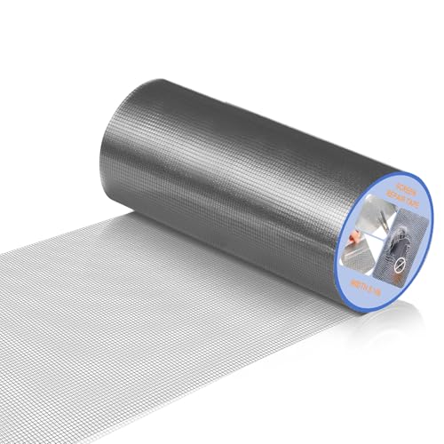 CroBlissful Extra Wide 8 inch x 30 ft Window Screen Tape Mesh Repair Strong Adhesive Waterproof Fiberglass Screen Repair Kit Patch for Window Door Tears Holes(Gray) - color: Gray, size: 8 Inch x 30 ft