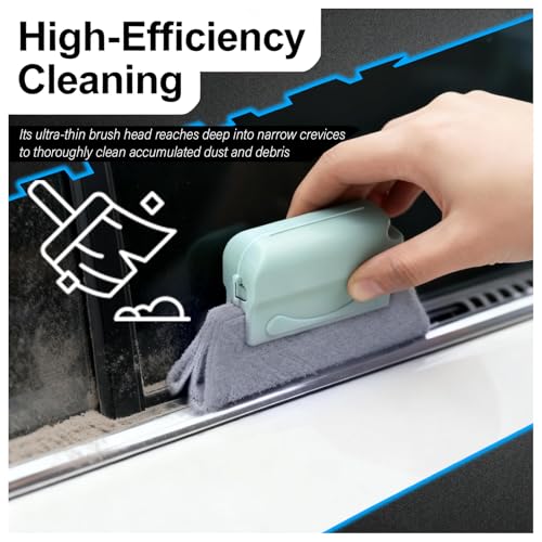 2PCS Car Magic Window Track Cleaner,2026 New Detachable Window Sill Cleaner Tool with Non-Slip Handle,Windows Groove Cleaning Brush as Car Cleaning Supplies for Air Vents/Door Tracks