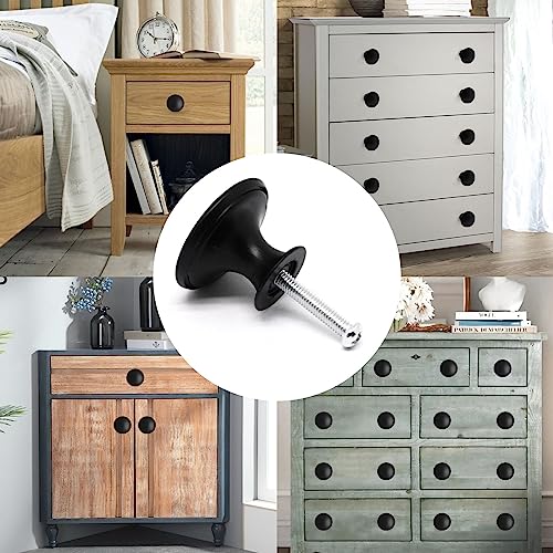 16 Pcs Black Cabinet Knobs, Round Dresser Knob Kitchen Drawer Knobs, Single Hole Cupboard Door Knob Dresser Drawer Pulls Handles - color: Black, size: 16 Pack