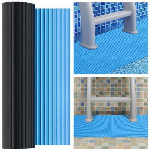 Breling 9" x 36" Swimming Pool Ladder Mat, Protective Pool Ladder Pad Step Mat with Non Slip Texture for Above Ground Swimming Steps Liners and Stairs(Vertical Striped) - size: 9" X 36", style: Vertical Striped
