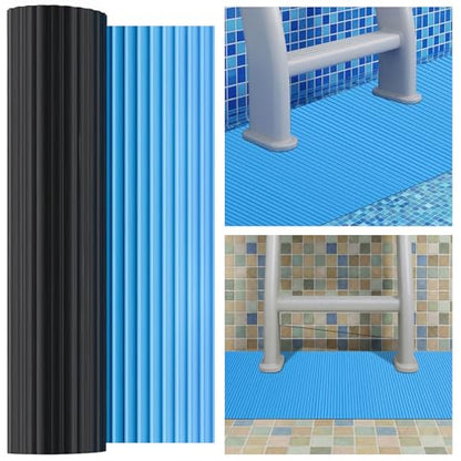 Breling 9" x 36" Swimming Pool Ladder Mat, Protective Pool Ladder Pad Step Mat with Non Slip Texture for Above Ground Swimming Steps Liners and Stairs(Vertical Striped) - size: 9" X 36", style: Vertical Striped