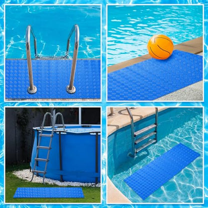 Breling 16" x 36" Swimming Pool Ladder Mat, Protective Pool Ladder Pad Step Mat with Non Slip Texture for Above Ground Swimming Steps Liners and Stairs(Striped) - size: 16" X 36", style: Striped